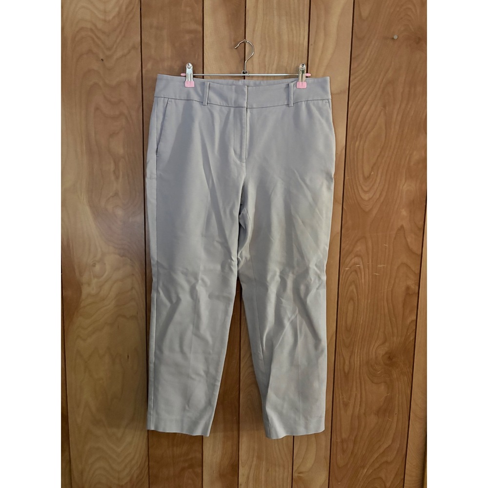 Ann Taylor Factory Women Light Gray Ankle Dress Pants Size 8 Stretch Cotton